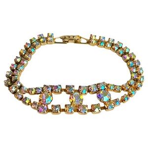 Vintage Aurora Borealis Rhinestone Crystal Bracelet